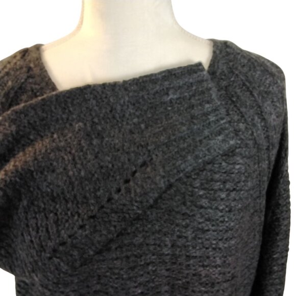 Universal Thread Womens Med Charcoal Gray V-Neck Knit Sweater Soft Cozy Warm - Picture 4 of 8